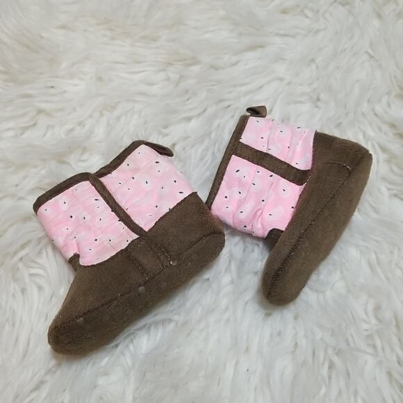 Rising Star Baby Brown and Pink Cowgirl Boots - Picture 1 of 4
